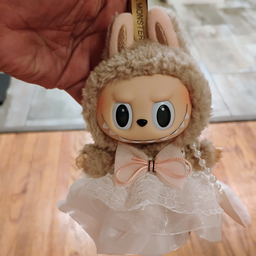 White Laced Labubu Dress And Purse (Doll Is Not Included)